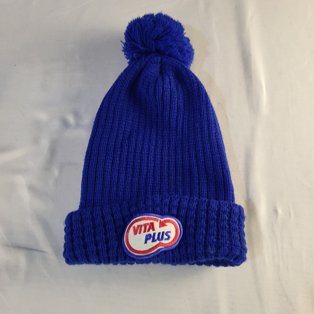 Vintage Vita Plus Winter Pom Pom Hat  Agricultural Farming Blue